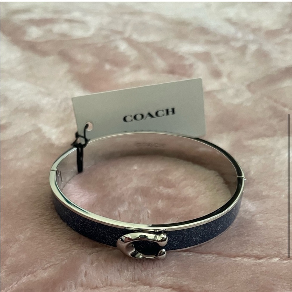 COACH Signature Logo Hinged Bangle Bracelet, NWT - Picture 3 of 4